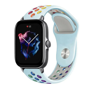 Silicone Sport Strap, on a watch, 3/4 front view