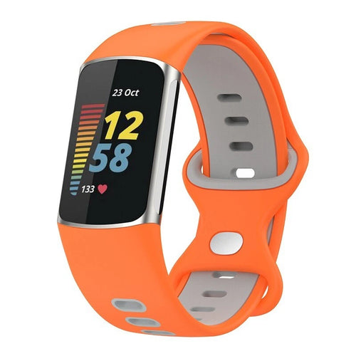Bracelet sport Fitbit Charge 5 (orange/gris)