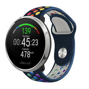 Silicone Sport Strap, on a watch, 3/4 front view