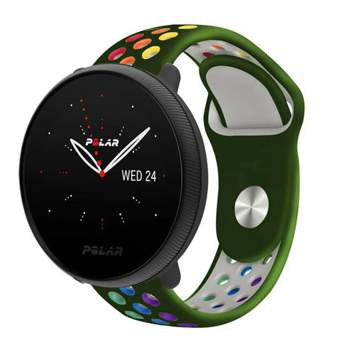 Silicone Sport Strap, on a watch, 3/4 front view