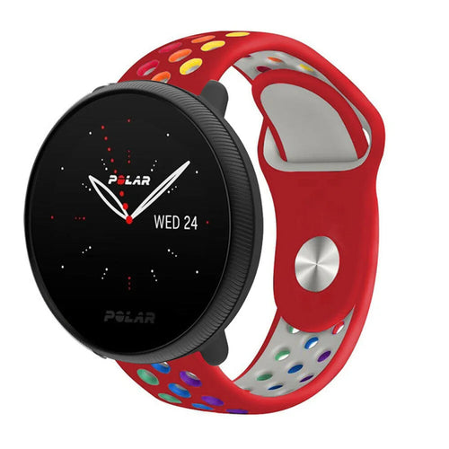 Silicone Sport Strap, on a watch, 3/4 front view