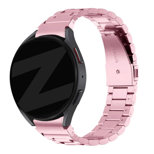 Steel Strap 'Classic', pink, on a watch, 3/4 front view