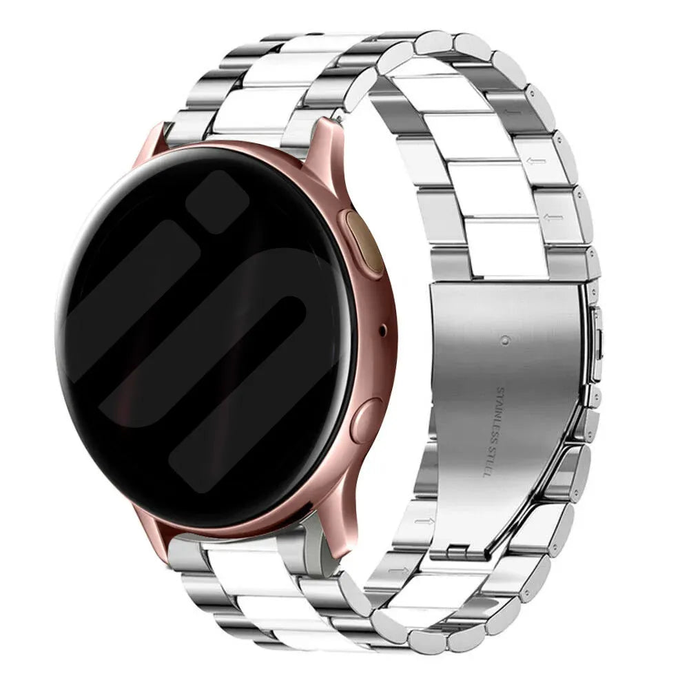 Bracelet acier Amazfit Bip 3 (Pro) (argent/blanc)