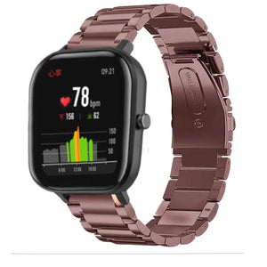 Steel Strap, bronze, on a watch, 3/4 front view