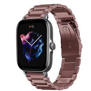 Steel Strap, bronze, on a watch, 3/4 front view