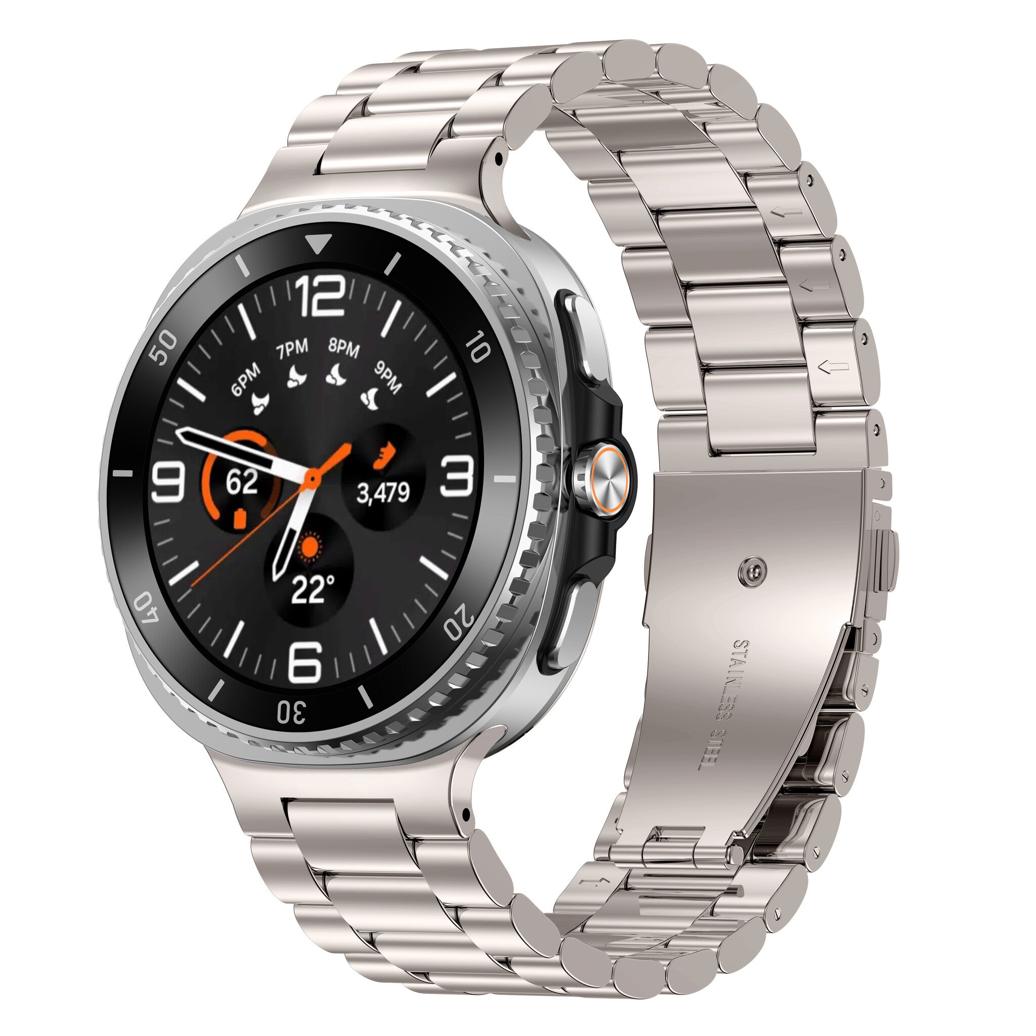 Bracelet acier Samsung Galaxy Watch 9 - 40mm (lumière stellaire)