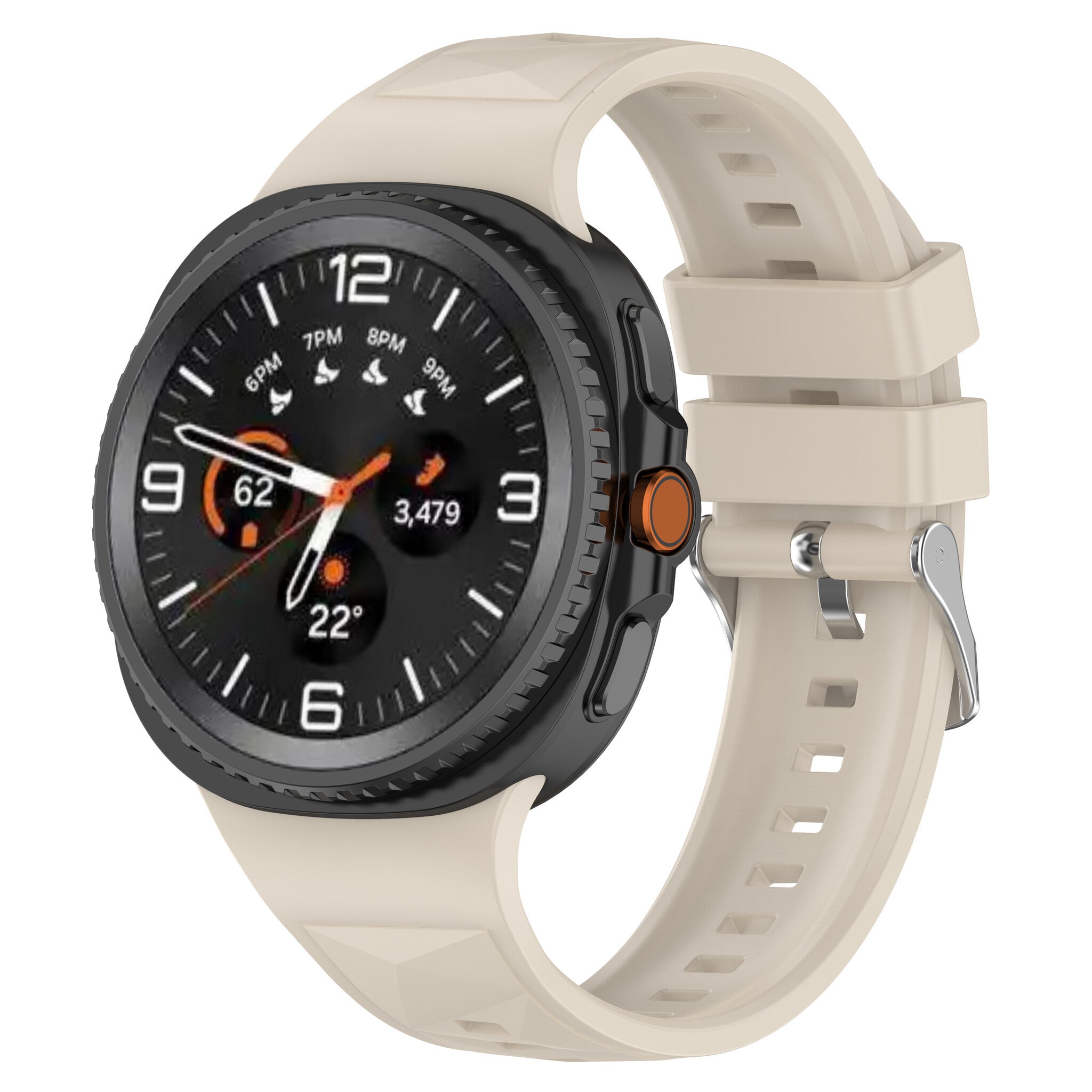 Bracelet silicone diamond Samsung Galaxy Watch 9 - 44mm (lumière stellaire)