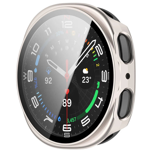 Coque rigide avec verre Samsung Galaxy Watch 8 - 40mm / 9 - 40mm (lumière stellaire)