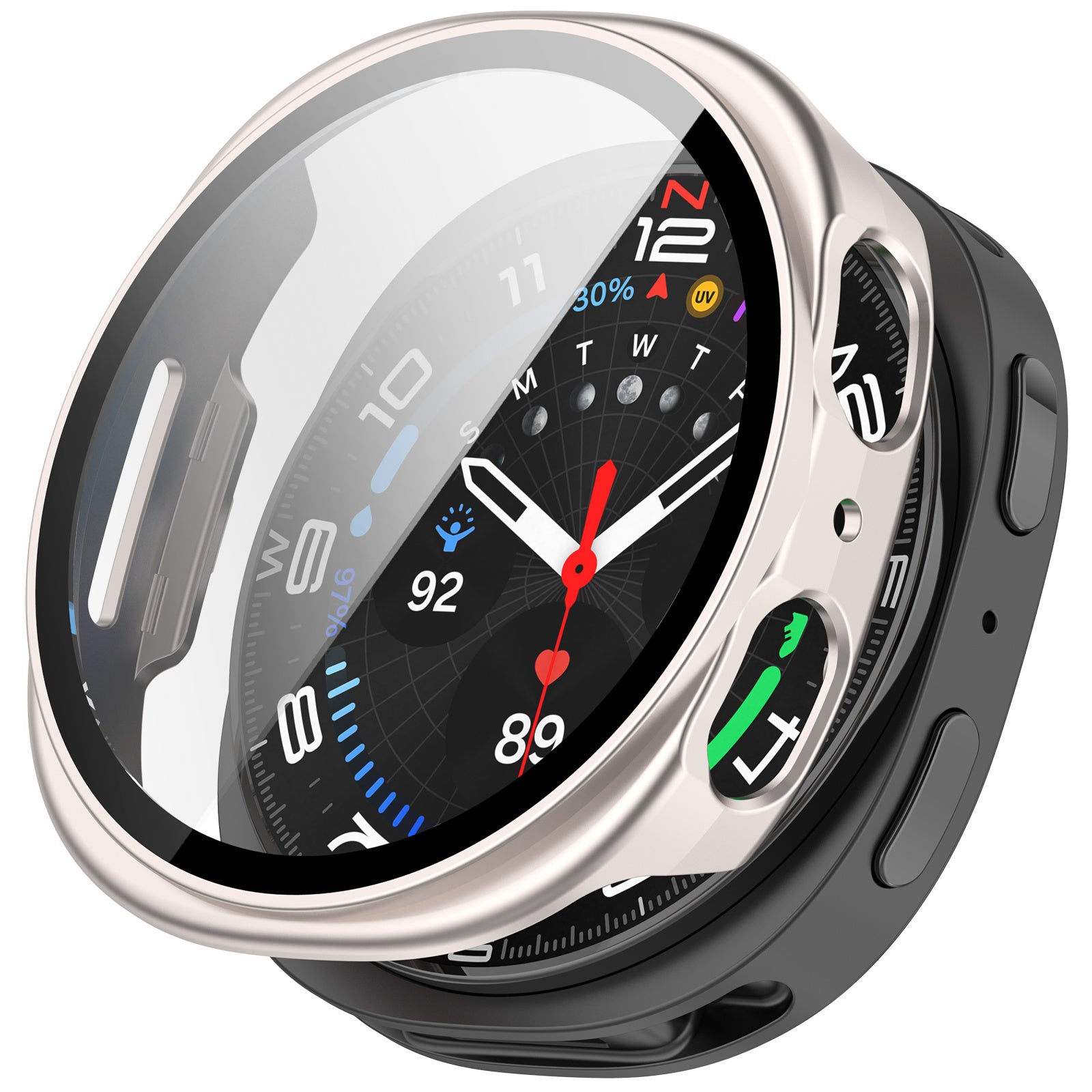 Samsung Galaxy Watch 8 - 40mm Hard Case with Glass (Starlight)