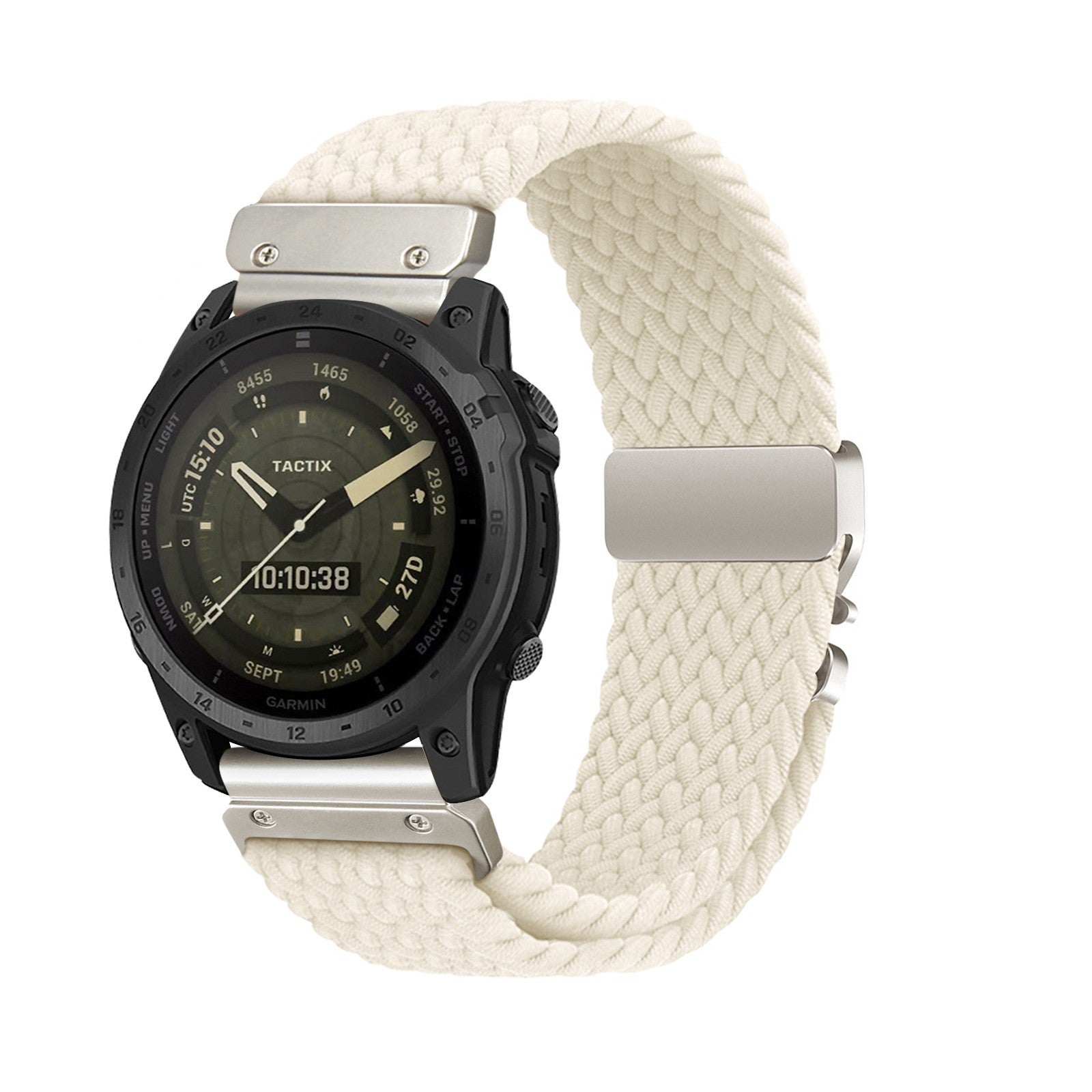 Garmin Fenix 8 - 43mm Braided Strap P-Buckle (Starlight)