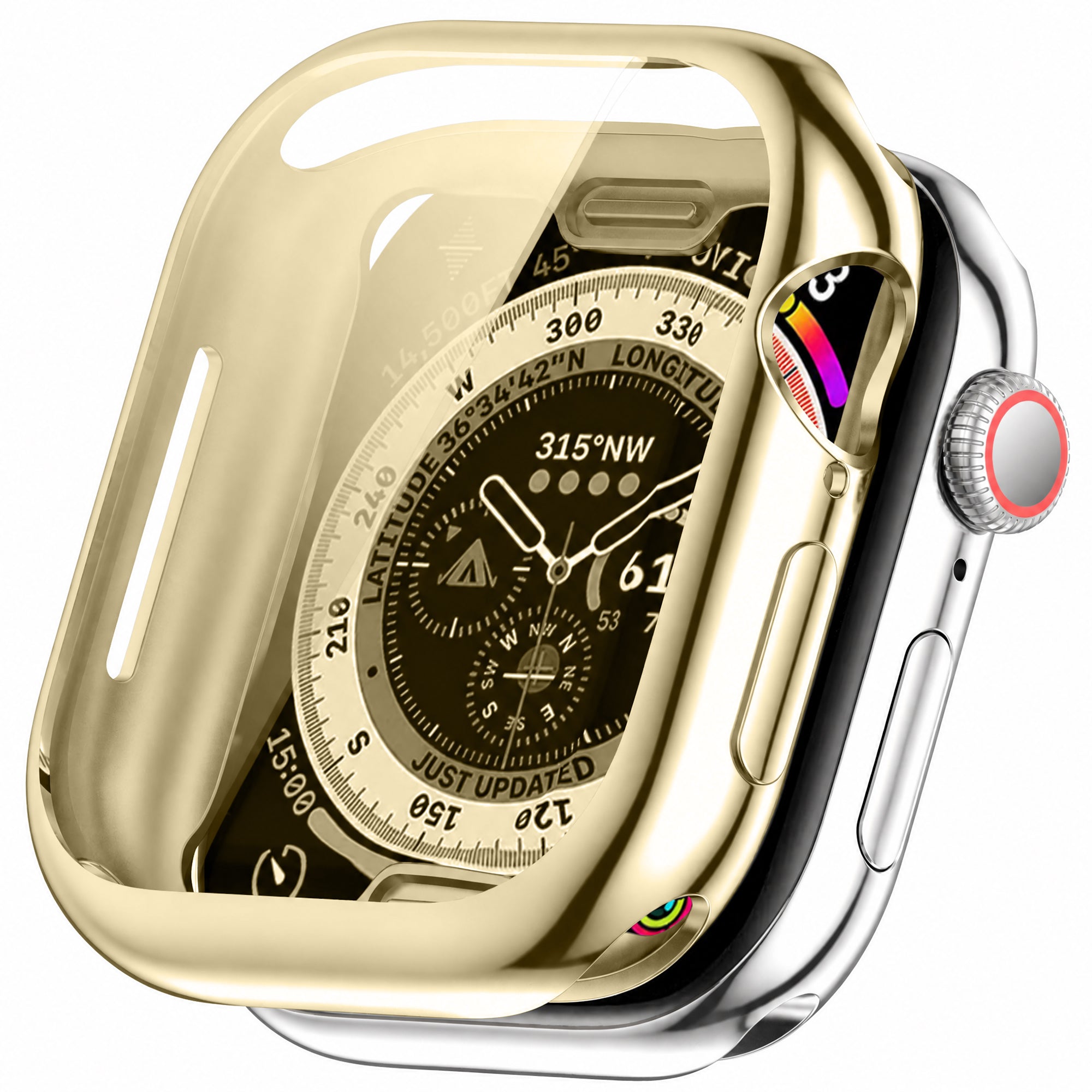 Coque TPU Apple Watch 10 & 11 - 42mm (lumière stellaire/or)