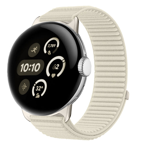 Google Pixel Watch 4 - 41mm Wave Nylon Strap (Starlight)