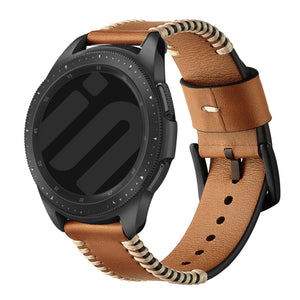 Bracelet en cuir cousu Huawei Watch GT 5 - 46mm (brun)