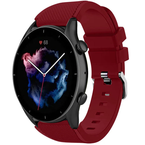 Twill Silicone Strap, on a watch, 3/4 front view