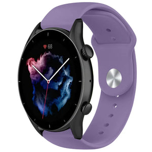Silicone Sport Strap, on a watch, 3/4 front view