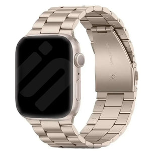 Steel Strap, starlight, on a watch, 3/4 front view