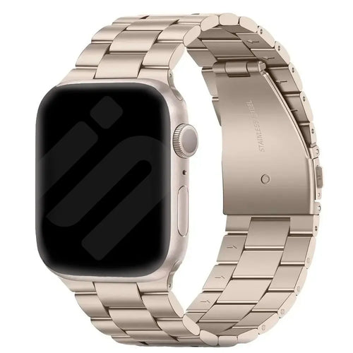 Steel Strap, starlight, on a watch, 3/4 front view