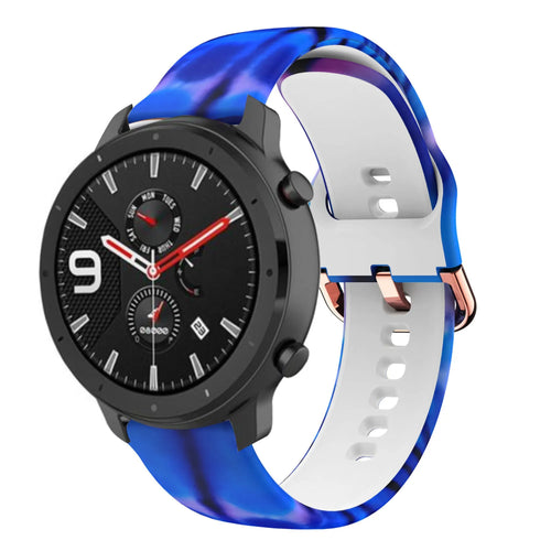 Print Silicone Strap, on a watch, 3/4 front view