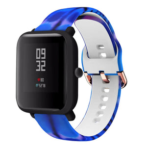 Print Silicone Strap, on a watch, 3/4 front view