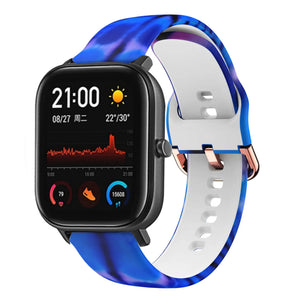 Print Silicone Strap, on a watch, 3/4 front view