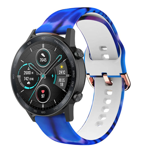 Print Silicone Strap, on a watch, 3/4 front view