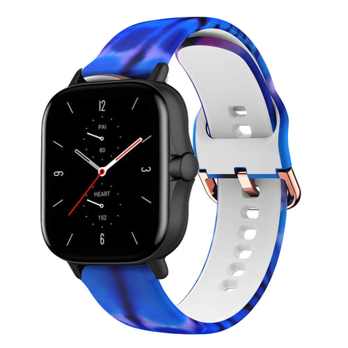 Print Silicone Strap, on a watch, 3/4 front view