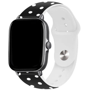 Print Silicone Strap, on a watch, 3/4 front view