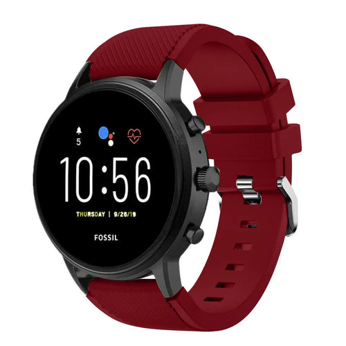 Twill Silicone Strap, on a watch, 3/4 front view
