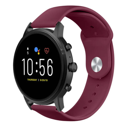 Silicone Sport Strap, on a watch, 3/4 front view