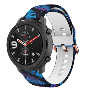 Print Silicone Strap, on a watch, 3/4 front view