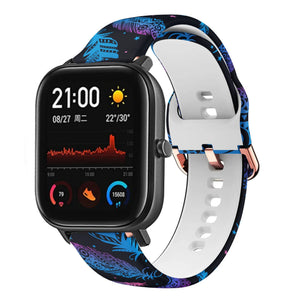 Print Silicone Strap, on a watch, 3/4 front view