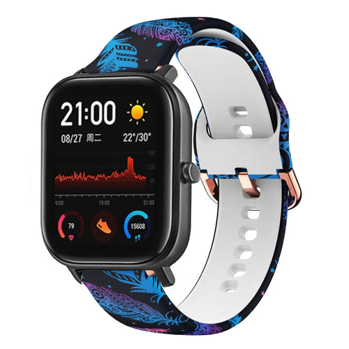 Print Silicone Strap, on a watch, 3/4 front view