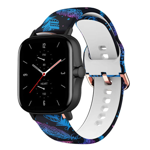 Print Silicone Strap, on a watch, 3/4 front view
