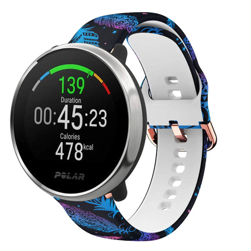 Print Silicone Strap, on a watch, 3/4 front view