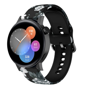 Print Silicone Strap, on a watch, 3/4 front view