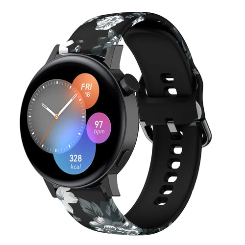 Print Silicone Strap, on a watch, 3/4 front view