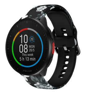 Print Silicone Strap, on a watch, 3/4 front view
