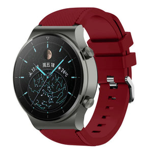 Twill Silicone Strap, on a watch, 3/4 front view