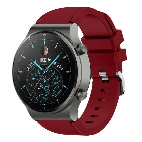 Twill Silicone Strap, on a watch, 3/4 front view