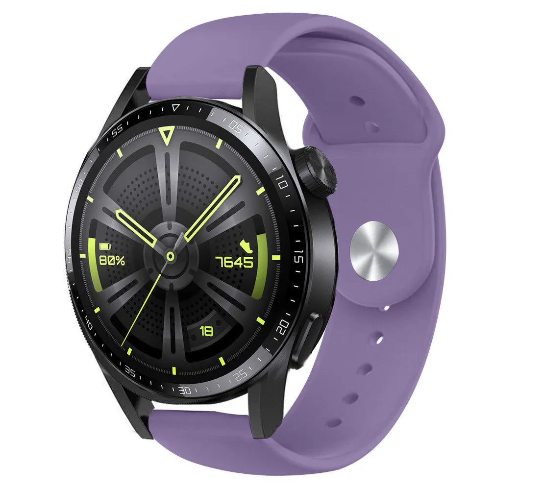 Silicone Sport Strap, on a watch, 3/4 front view