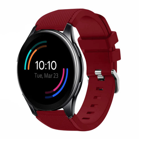 Twill Silicone Strap, on a watch, 3/4 front view