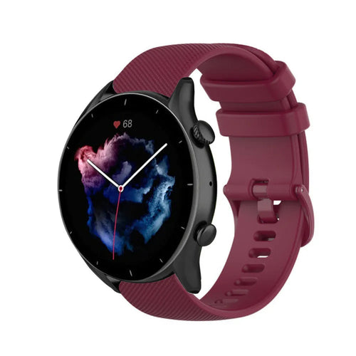 Premium Silicone Strap, on a watch, 3/4 front view