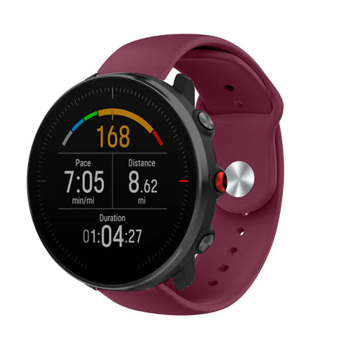 Silicone Sport Strap, on a watch, 3/4 front view