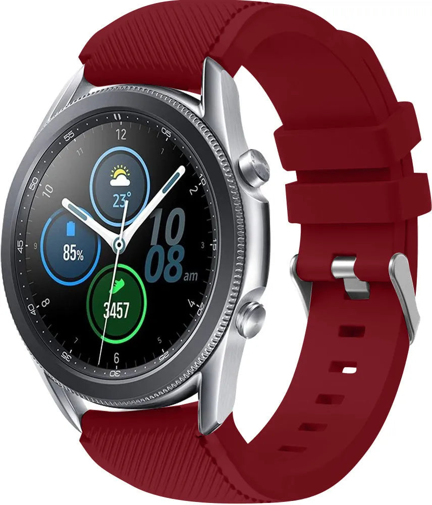 Twill Silicone Strap, on a watch, 3/4 front view