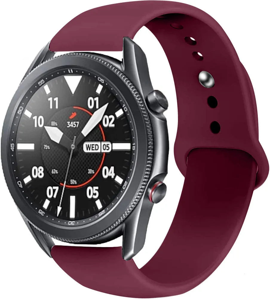 Silicone Sport Strap, on a watch, 3/4 front view