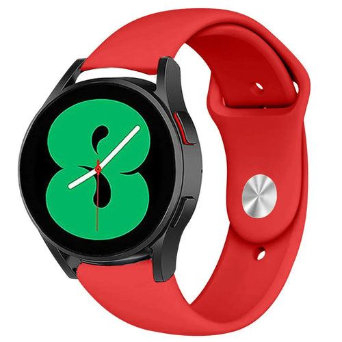 Silicone Sport Strap, red, on a watch, 3/4 front view