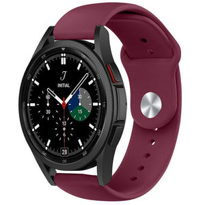 Silicone Sport Strap, burgundy, on a watch, 3/4 front view