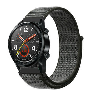 Nylon Strap, green, on a watch, 3/4 front view