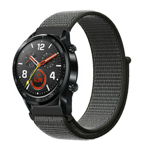 Nylon Strap, green, on a watch, 3/4 front view