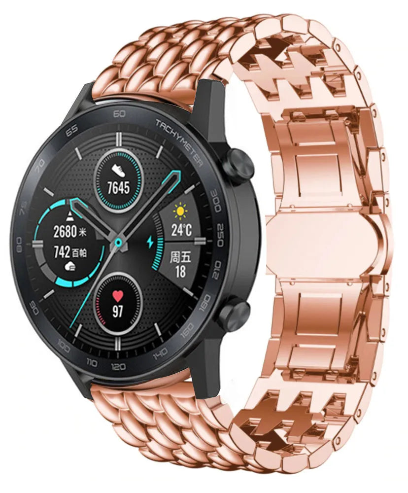 Bracelet acier Dragon Honor Magic Watch 2 (rose doré)